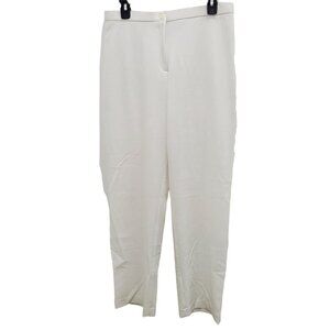 David Dart Women's White Stretch Flat Front‎ No Pocket Dress Trouser Size 10